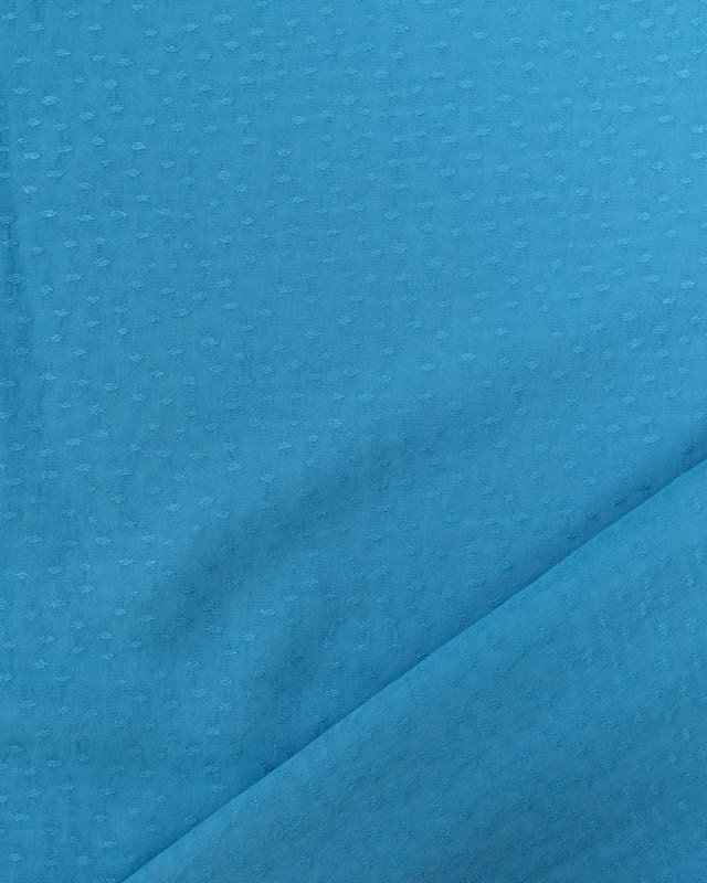Tissu Viscose Motif Relief Bleu Azur - Mercerine