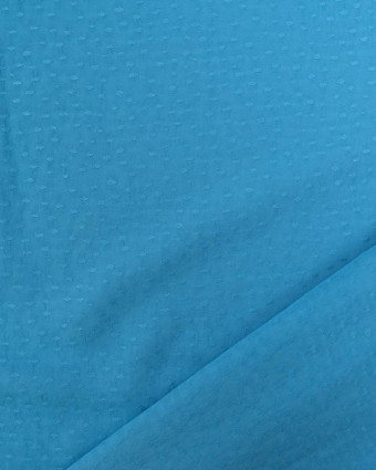 Tissu Viscose Motif Relief Bleu Azur - Mercerine