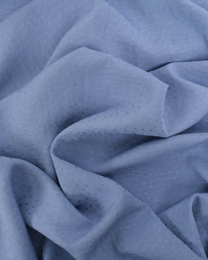 Tissu Viscose Motif Relief Bleu Jean - Mercerine
