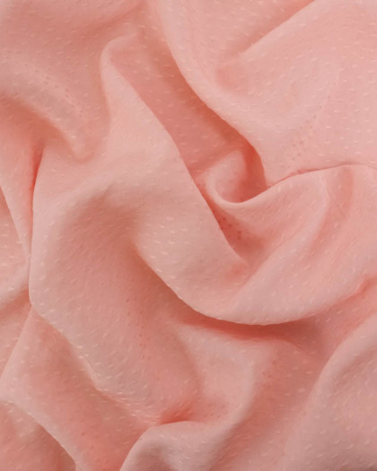 Tissu Viscose Motif Relief Rose Blush - Mercerine