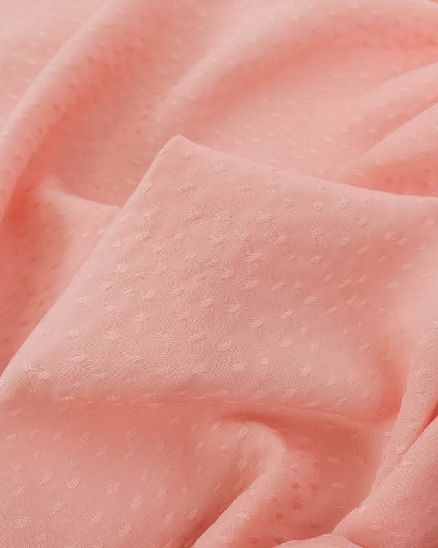 Tissu Viscose Motif Relief Rose Blush - Mercerine