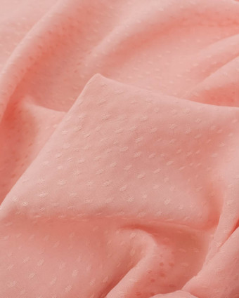 Tissu Viscose Motif Relief Rose Blush - Mercerine