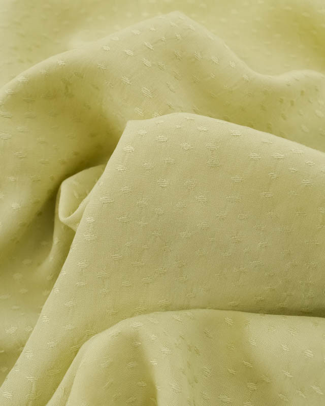 Tissu Viscose Motif Relief Vert Anis - Mercerine