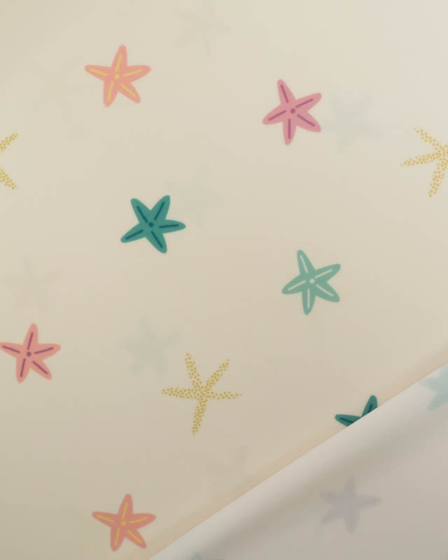 Tissu Maillot de Bain Etoiles de Mer Colorées -  Mercerine