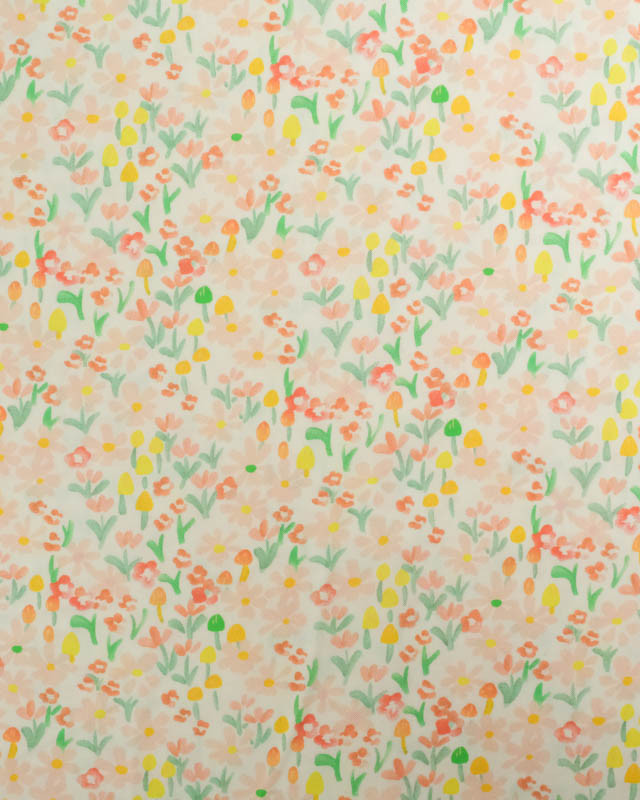 Viscose Impression Digitale Mini Fleurs Jaunes - Mercerine