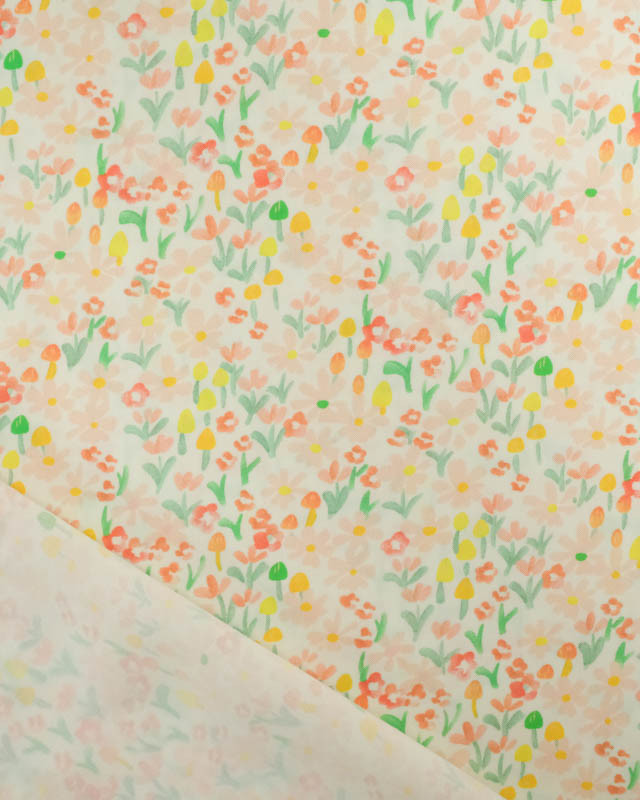Viscose Impression Digitale Mini Fleurs Jaunes - Mercerine