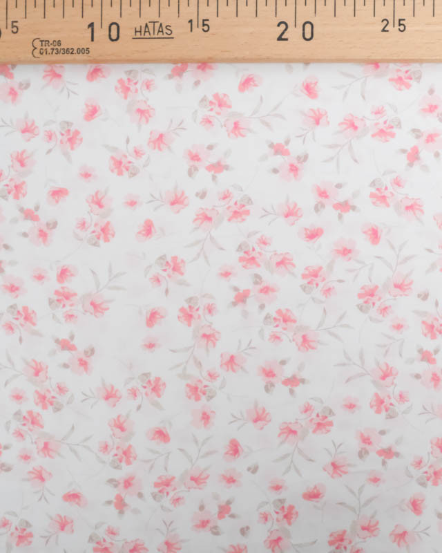 Viscose Impression Digitale Petites Fleurs Roses Vintages - Mercerine