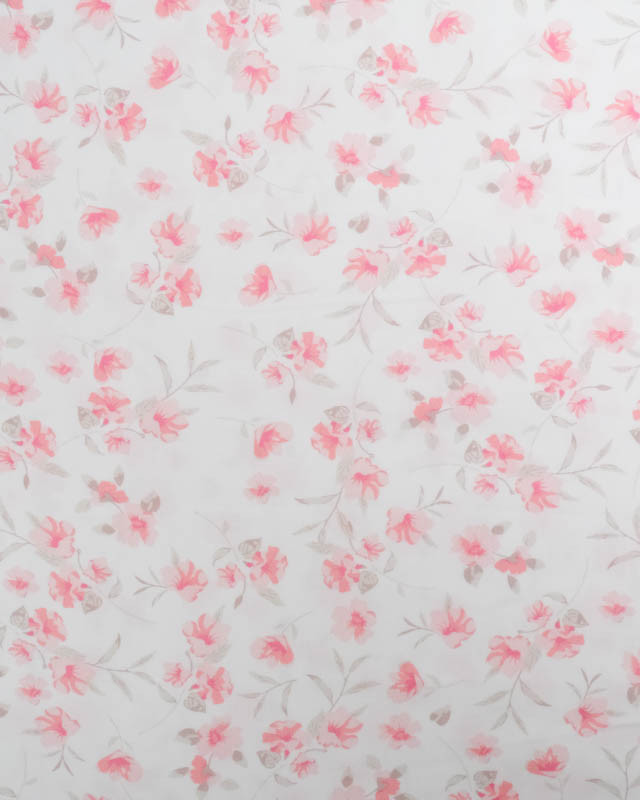 Viscose Impression Digitale Petites Fleurs Roses Vintages - Mercerine