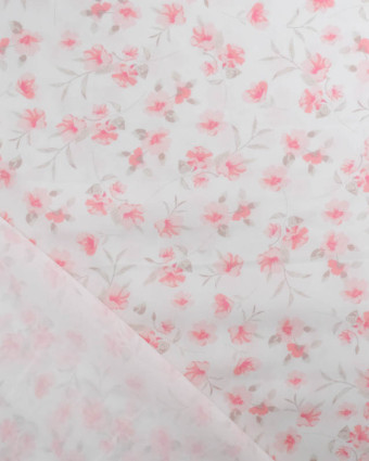Viscose Impression Digitale Petites Fleurs Roses Vintages - Mercerine