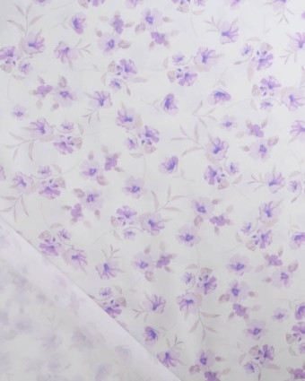 Viscose Impression Digitale Petites Fleurs Violettes Vintages - Mercerine