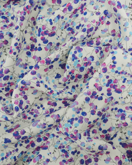 Viscose Impression Digitale Petites Baies Myrtille - Mercerine