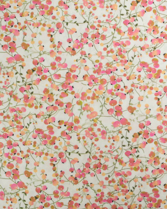 Viscose Impression Digitale Petites Baies Rose - Mercerine