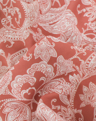 Viscose Impression Digitale Floral Cachemire Marsala - Mercerine