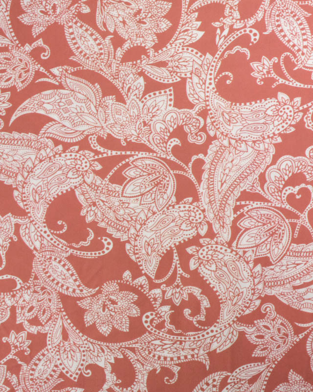Viscose Impression Digitale Floral Cachemire Marsala - Mercerine