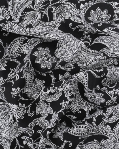 Viscose Impression Digitale Floral Cachemire Noir - Mercerine