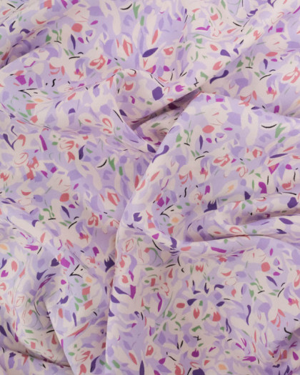 Viscose Impression Digitale Motif Abstrait Lavande - Mercerine