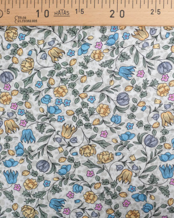 Viscose Impression Digitale Jardin Anglais Bleu - Mercerine