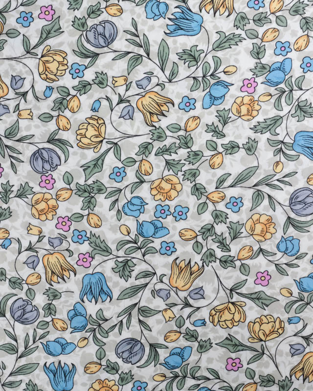 Viscose Impression Digitale Jardin Anglais Bleu - Mercerine