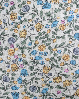 Viscose Impression Digitale Jardin Anglais Bleu - Mercerine