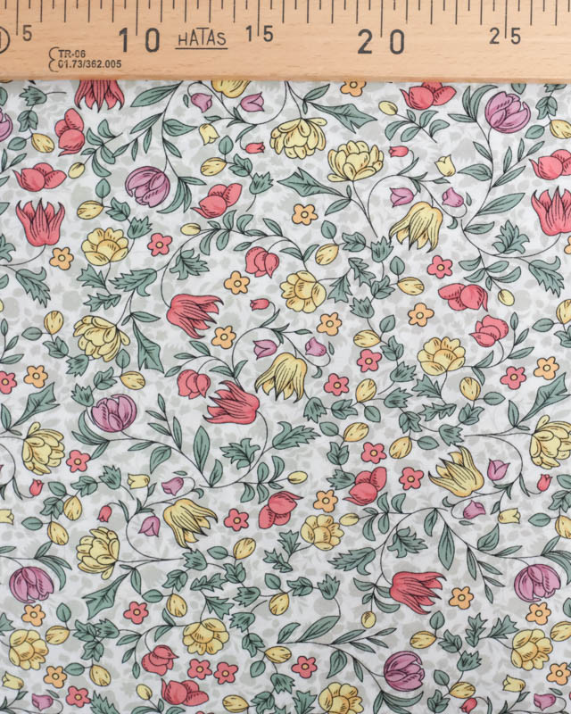 Viscose Impression Digitale Jardin Anglais Rouge - Mercerine
