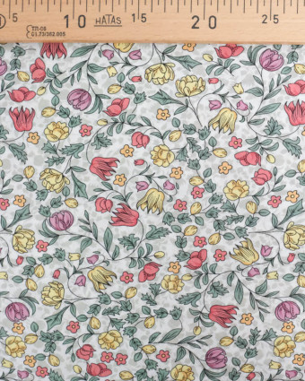 Viscose Impression Digitale Jardin Anglais Rouge - Mercerine