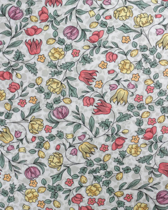 Viscose Impression Digitale Jardin Anglais Rouge - Mercerine