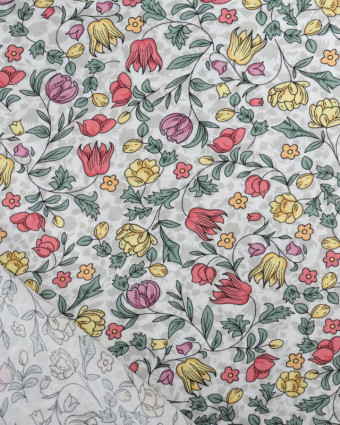 Viscose Impression Digitale Jardin Anglais Rouge - Mercerine