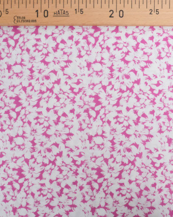 Viscose Impression Digitale Fleurs Paint Framboise - Mercerine