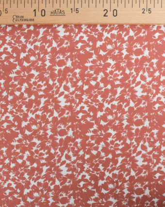 Viscose Impression Digitale Fleurs Paint Terracotta - Mercerine