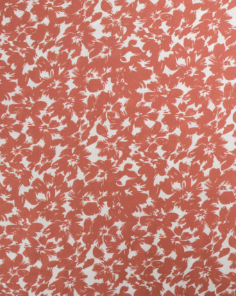 Viscose Impression Digitale Fleurs Paint Terracotta - Mercerine