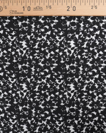 Viscose Impression Digitale Fleurs Paint Noir - Mercerine