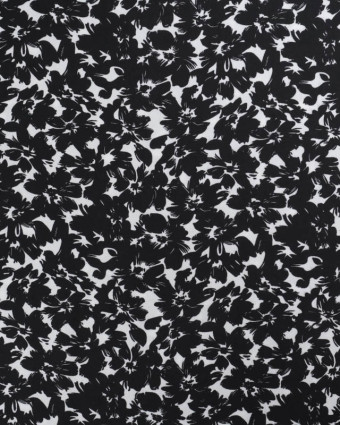 Viscose Impression Digitale Fleurs Paint Noir - Mercerine