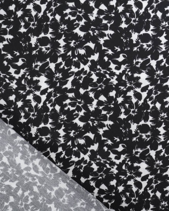 Viscose Impression Digitale Fleurs Paint Noir - Mercerine