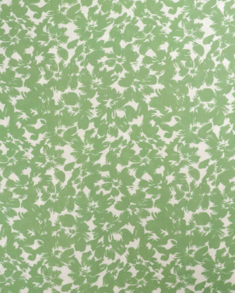 Viscose Impression Digitale Fleurs Paint Vert Prairie - Mercerine