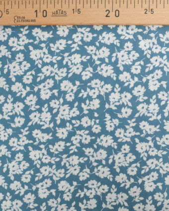 Viscose Impression Digitale Bleu Gris Lisa - Mercerine