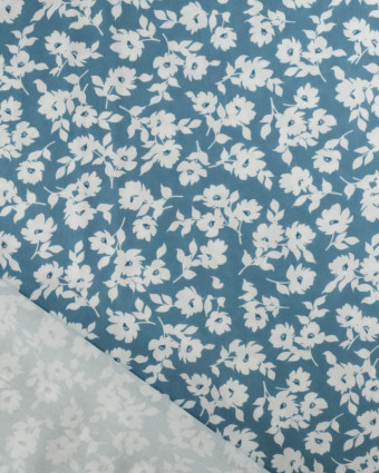 Viscose Impression Digitale Bleu Gris Lisa - Mercerine