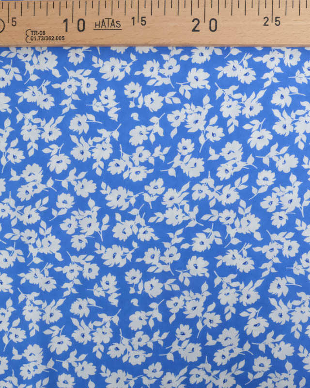 Viscose Impression Digitale Bleu Céruléum Lisa - Mercerine
