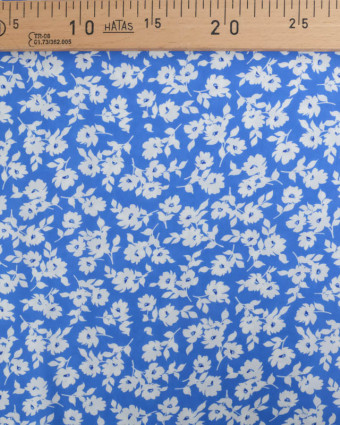 Viscose Impression Digitale Bleu Céruléum Lisa - Mercerine