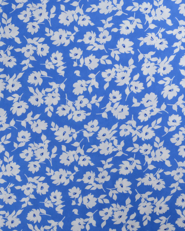 Viscose Impression Digitale Bleu Céruléum Lisa - Mercerine
