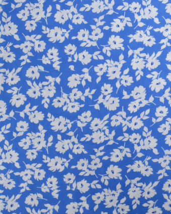 Viscose Impression Digitale Bleu Céruléum Lisa - Mercerine