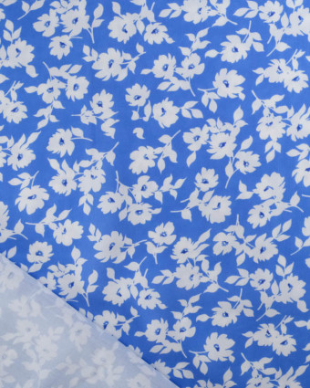 Viscose Impression Digitale Bleu Céruléum Lisa - Mercerine