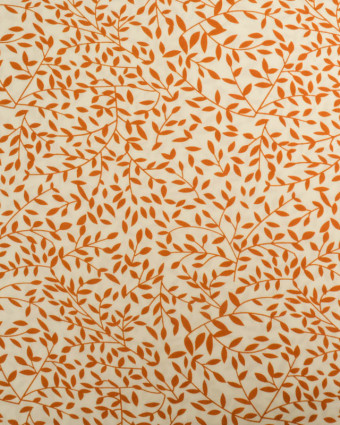 Viscose Impression Digitale Petit Feuillage Caramel - Mercerine