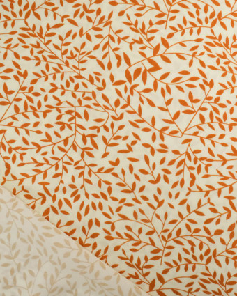 Viscose Impression Digitale Petit Feuillage Caramel - Mercerine