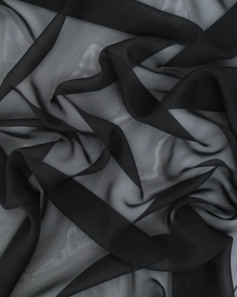 Mousseline Unie Noire Maria - Mercerine