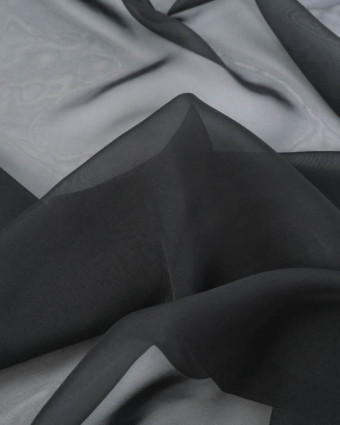 Mousseline Unie Noire Maria - Mercerine
