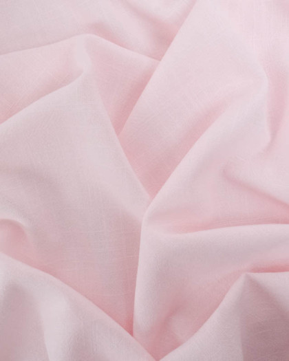 Tissu Lin Lavé Viscose Rose Bonbon - Mercerine