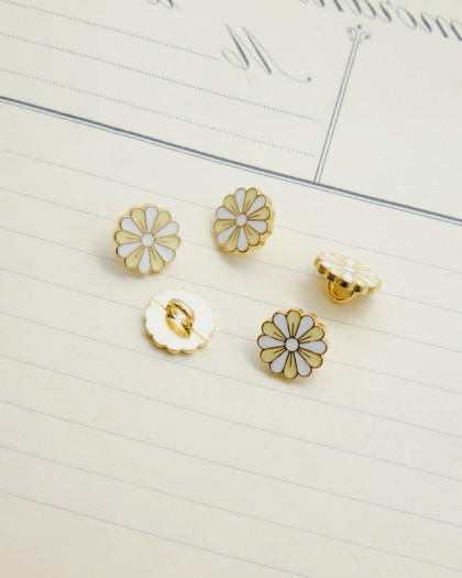 Bouton Petite Marguerite- 5 couleurs - Mercerine