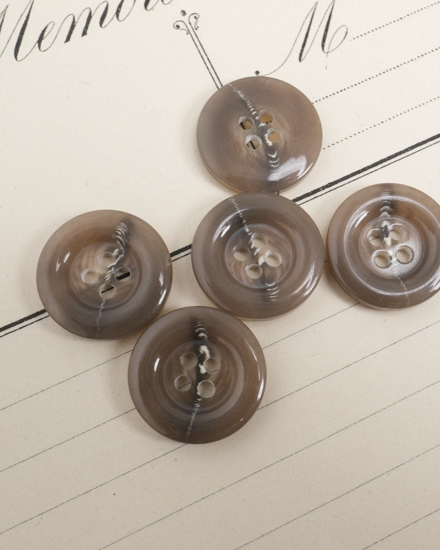Bouton Taupe 4 Trous - 3 tailles - Mercerine