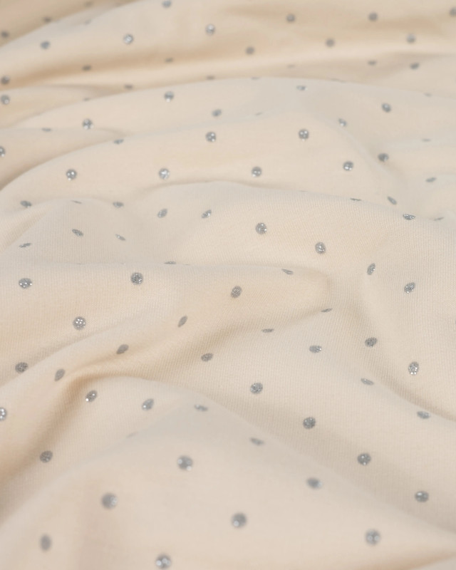 Jersey Petits Pois Pailletés Envers Extra Doux - 3 Coloris - Mercerine