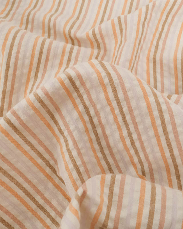 Tissu Seersucker Fines Rayures Colorées - 3 Coloris - Mercerine